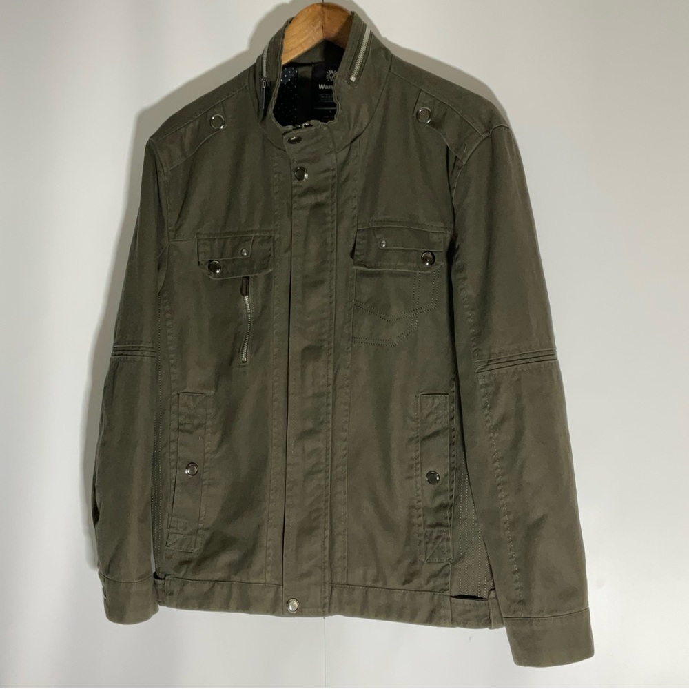Wantdo Men’s Stand Collar Cotton Military Coat Army Green Five Pockets Size SM - Picture 5 of 16